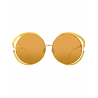 Linda Farrow Óculos de sol redondo '660 C1' - Amarelo