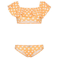 Lisa Marie Fernandez Mira polka dot print flounce bikini - Amarelo