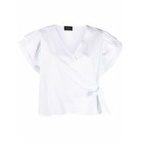 LIU JO Blusa franzida com transpasse - Branco