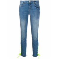 LIU JO Calça jeans slim com efeito desbotado - Azul