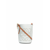 LOEWE Bolsa bucket de couro com logo - Cinza