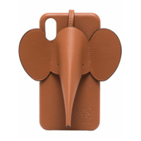 LOEWE Capa para iPhone XS com elefante - Marrom