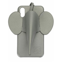 LOEWE Capa para iPhone XS e X com estampa de elefante - Cinza