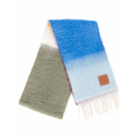 LOEWE Echarpe de lã mohair com listras degradê - Azul