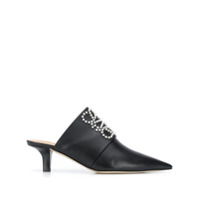 LOEWE Mule com aplicação de esferas peroladas e salto 50mm - Preto