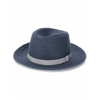 Loro Piana Chapéu Fedora com listras - Azul
