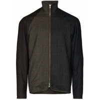 Lou Dalton check-pattern zip-up jacket - Marrom