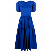 Loulou Blusa com amarração e mangas bufantes - Azul