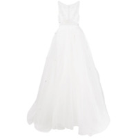 Loulou Vestido de noiva translúcido com aplicações - Branco