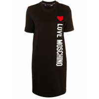 Love Moschino Blusa mangas curtas com logo - Preto