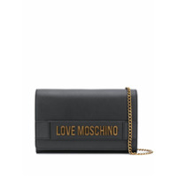 Love Moschino Bolsa tiracolo com placa de logo - Preto