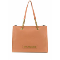 Love Moschino Bolsa tote com logo de letras - Marrom
