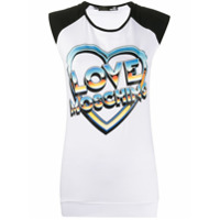 Love Moschino Camiseta com estampa de coração - Branco