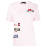 Love Moschino Camiseta gola careca com estampa - Rosa