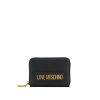 Love Moschino Carteira com logo e zíper - Preto