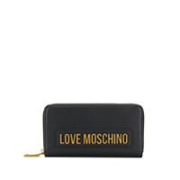 Love Moschino Carteira com zíper e logo - Preto