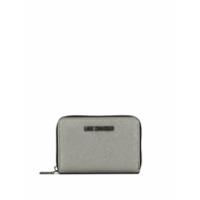 Love Moschino Carteira compacta com textura - Prateado