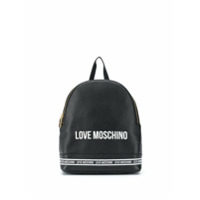 Love Moschino Mochila granulada com estampa de logo - Preto