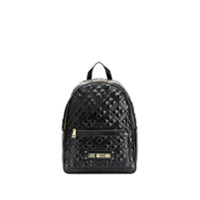 Love Moschino Mochila matelassê com placa de logo - Preto