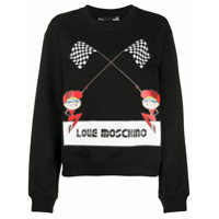 Love Moschino Moletom com estampa de logo - Preto