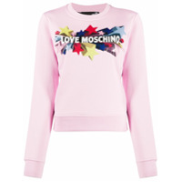 Love Moschino Moletom com estampa de logo - Rosa