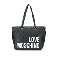 Love Moschino quilted logo-print tote - Preto