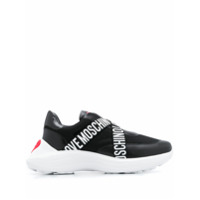 Love Moschino Tênis cano baixo com logo e salto 50mm - Preto