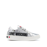 Love Moschino Tênis cano baixo com logo - Prateado