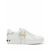 Love Moschino Tênis cano baixo com placa de logo - Branco