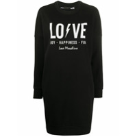 Love Moschino Vestido estilo suéter com logo - Preto