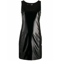 Love Moschino Vestido gola U envernizado - Preto