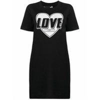 Love Moschino Vestido reto com estampa de logo - Preto