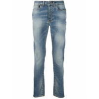 Low Brand Calça jeans slim com cintura média e efeito destroyed - Azul