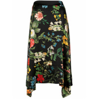Madison.Maison Laura floral-print silk skirt - Preto