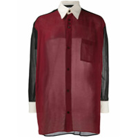 Magliano Camisa translúcida color block - Vermelho
