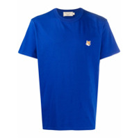 Maison Kitsuné Camiseta de algodão com patch de logo - Azul