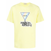 Maison Kitsuné Camiseta decote careca com estampa do logo - Amarelo