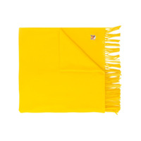 Maison Kitsuné logo-patch fringed scarf - Amarelo
