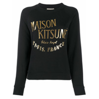 Maison Kitsuné Moletom com estampa de logo - Preto