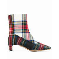 Maison Margiela Ankle boot com estampa xadrez - Vermelho