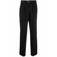 Maison Margiela Calça cintura alta com cinto - Preto