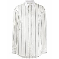 Maison Margiela Camisa mangas longas com listras - Branco