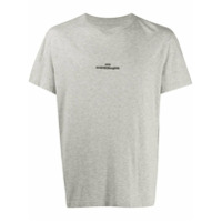 Maison Margiela Camiseta com logo de cabeça para baixo - Cinza