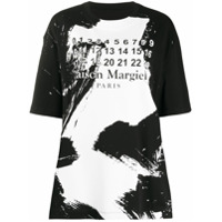 Maison Margiela Camiseta oversized com estampa de logo - Preto