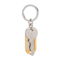 Maison Margiela Chaveiro com logo gravado - Prateado