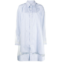 Maison Margiela Chemise com recorte de mesh - Azul