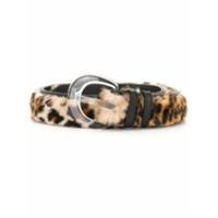 Maison Margiela Cinto com pelos e estampa de leopardo - Marrom
