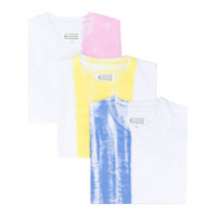 Maison Margiela Conjunto com três camisetas color block - Branco