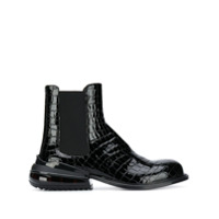 Maison Margiela crocodile-effect leather boots - Preto