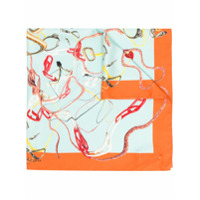 Maison Margiela Echarpe com estampa de corrente - Verde